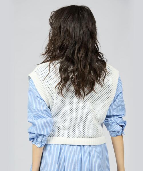 【セール】WV38 PULLOVER メッシュニットベスト（シャツ/ブラウス）｜To b. by agnes b.（トゥービーバイアニエスベー）