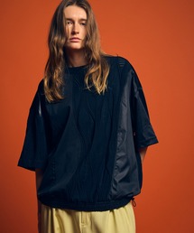 《UNISEX》Different Material Combination Prime-Over Crew Neck T-Shirt/異素材切替プライムオーバークルーネックTシャツ【MAISON SPECIAL/メゾンスペシャル】
