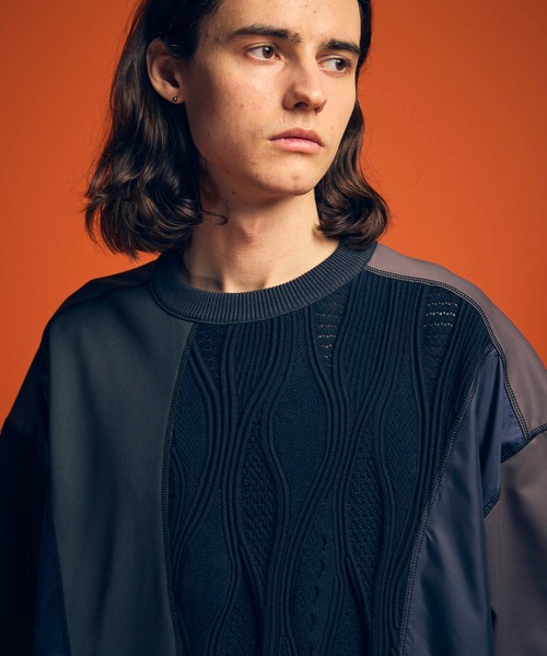 MAISON SPECIAL(メゾンスペシャル)の「《UNISEX》Different Material Combination Prime-Over Crew Neck T-Shirt/異素材切替プライムオーバークルーネックTシャツ【MAISON SPECIAL/メゾンスペシャル】(Tシャツ/カットソー・メンズ・ブラック/チャコールグレー/ホワイト・1/2)」の18枚目の写真