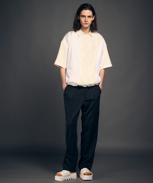 MAISON SPECIAL(メゾンスペシャル)の「《UNISEX》Different Material Combination Prime-Over Crew Neck T-Shirt/異素材切替プライムオーバークルーネックTシャツ【MAISON SPECIAL/メゾンスペシャル】(Tシャツ/カットソー・メンズ・ブラック/チャコールグレー/ホワイト・1/2)」の12枚目の写真