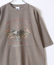 MRU/エムアール・ユー ヴィンテージライク ピグメント加工 オーバーサイズ ロック 半袖Tシャツ レディース メンズ