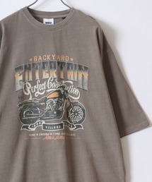 MRU/エムアール・ユー ヴィンテージライク ピグメント加工 オーバーサイズ ロック 半袖Tシャツ レディース メンズ