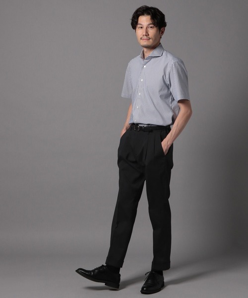 GLOBAL WORK（グローバルワーク）の「ワイドカラーシャツ/Salon de GW/986868（シャツ/ブラウス・メンズ・ネイビー系8/サックスブルー/オフホワイト・MEDIUM/SMALL/LARGE/X-LARGE）」の13枚目の写真