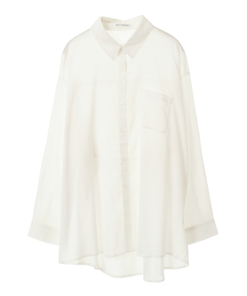 SOFFITTO(ソフィット)の「らくちんケア綿楊柳ベーシックシャツ(取り扱い店舗限定)(シャツ/ブラウス・レディース・オフホワイト/ブラック/ライトベージュ・FREE)」の3枚目の写真