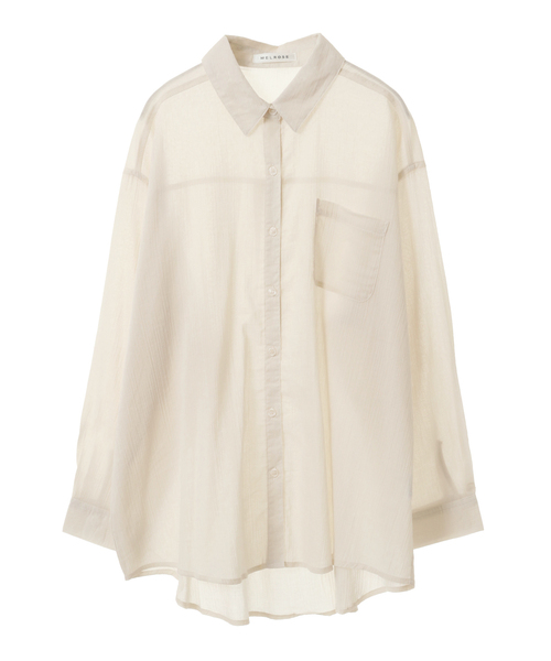 SOFFITTO(ソフィット)の「らくちんケア綿楊柳ベーシックシャツ(取り扱い店舗限定)(シャツ/ブラウス・レディース・オフホワイト/ブラック/ライトベージュ・FREE)」の2枚目の写真