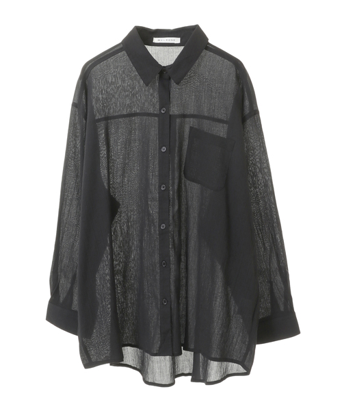 SOFFITTO(ソフィット)の「らくちんケア綿楊柳ベーシックシャツ(取り扱い店舗限定)(シャツ/ブラウス・レディース・オフホワイト/ブラック/ライトベージュ・FREE)」の1枚目の写真