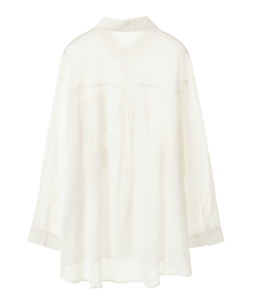 SOFFITTO(ソフィット)の「らくちんケア綿楊柳ベーシックシャツ(取り扱い店舗限定)(シャツ/ブラウス・レディース・オフホワイト/ブラック/ライトベージュ・FREE)」の4枚目の写真