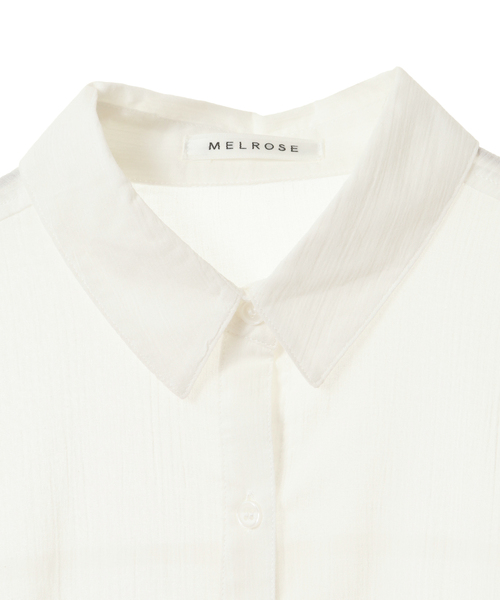 SOFFITTO(ソフィット)の「らくちんケア綿楊柳ベーシックシャツ(取り扱い店舗限定)(シャツ/ブラウス・レディース・オフホワイト/ブラック/ライトベージュ・FREE)」の5枚目の写真