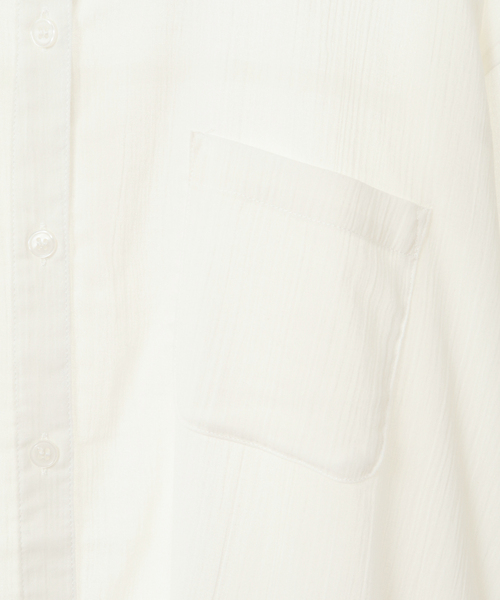 SOFFITTO(ソフィット)の「らくちんケア綿楊柳ベーシックシャツ(取り扱い店舗限定)(シャツ/ブラウス・レディース・オフホワイト/ブラック/ライトベージュ・FREE)」の7枚目の写真