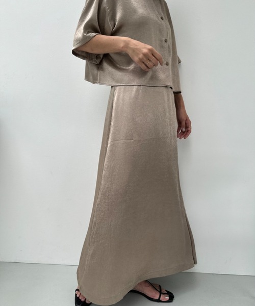 サテンシャツ＋スカートセットアップ（ワンピース）｜y/m（イム）の  