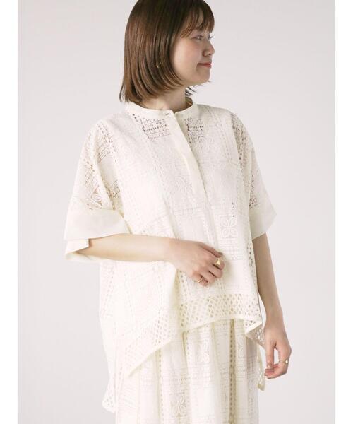 未使用♡ルネ♡レースブラウス ルネ 未使用 レースビックカラーブラウス 36
