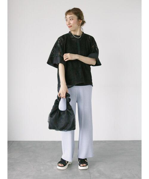 Lugnoncure（ルノンキュール）の「スクエアレースブラウス（シャツ/ブラウス・レディース・オフホワイト/ブラック・F）」の5枚目の写真