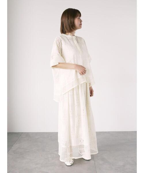 Lugnoncure（ルノンキュール）の「スクエアレースブラウス（シャツ/ブラウス・レディース・オフホワイト/ブラック・F）」の9枚目の写真