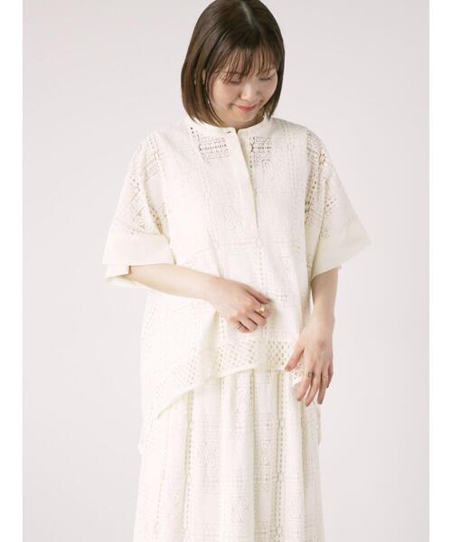 Lugnoncure（ルノンキュール）の「スクエアレースブラウス（シャツ/ブラウス・レディース・オフホワイト/ブラック・F）」の10枚目の写真