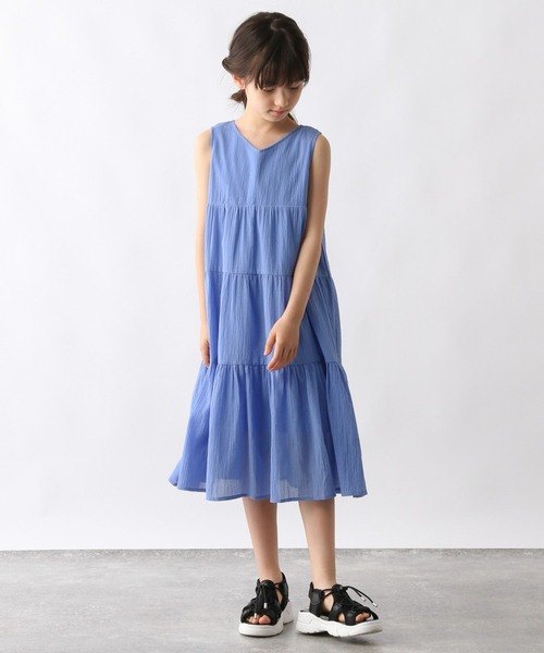 GLOBAL WORK（グローバルワーク）の「イージーDRY楊柳ワンピース/123810（ワンピース・キッズ・ブラック/ブルー・120cm/130cm/140cm/150cm/160cm/170cm）」の4枚目の写真