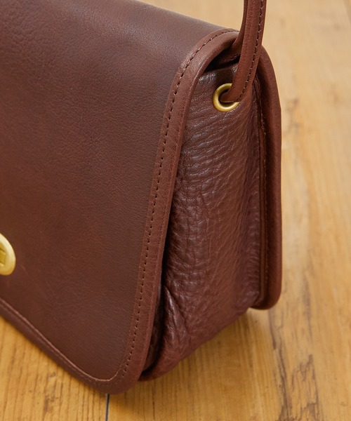 SLOW(スロウ)の「SLOW スロウ / bono-flapwidth shoulder bag フルベジタブルタンニングレザーショルダーバッグ ヌメ革ポシェット / 49S301KSA(ショルダーバッグ・メンズ・チョコ/ブラック・FREE)」の20枚目の写真