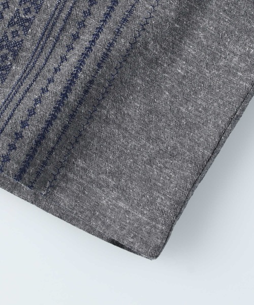 BACK NUMBER（バックナンバー）の「【BACK NUMBER】開襟半袖キューバシャツ（シャツ/ブラウス・メンズ・ネイビー/ブルー・S/M/L/XL）」の7枚目の写真