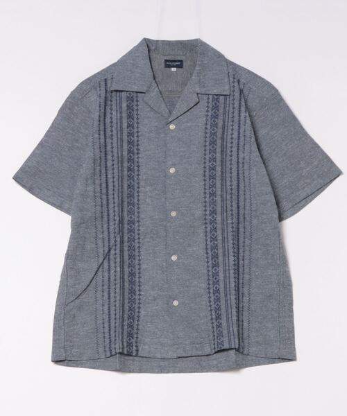 BACK NUMBER（バックナンバー）の「【BACK NUMBER】開襟半袖キューバシャツ（シャツ/ブラウス・メンズ・ネイビー/ブルー・S/M/L/XL）」の8枚目の写真