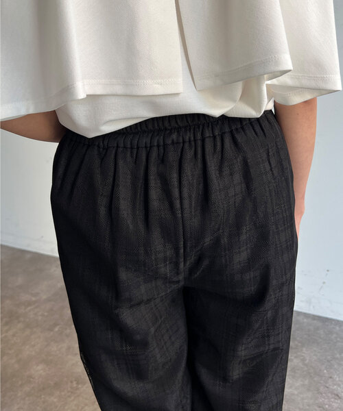 Chez toi(シェトワ)の「シアーチェックワイドパンツ(その他パンツ・レディース・ブラック/カーキ/アイボリー・FREE)」の18枚目の写真