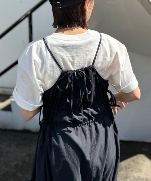 CIAOPANIC(チャオパニック)の「INDIA裾レースシャーリングフラワーキャミワンピース(ワンピース・レディース・パープル/ブラック/オフホワイト・FREE)」の17枚目の写真