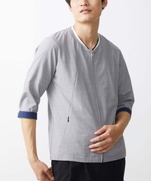 MK MICHEL KLEIN HOMME （エムケーミッシェルクランオム）の「ノーカラーブルゾン（ブルゾン・メンズ）」