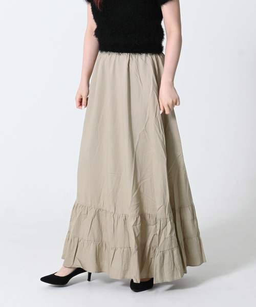 Dita Muaj.(ディータムアージュ)の「【ふんわり軽量タイプ◎夏でも快適】ロングティアードスカート(スカート・レディース・ブラック/ナチュラル/ミント・FREE)」の2枚目の写真