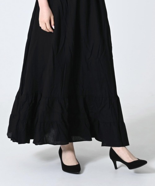 Dita Muaj.(ディータムアージュ)の「【ふんわり軽量タイプ◎夏でも快適】ロングティアードスカート(スカート・レディース・ブラック/ナチュラル/ミント・FREE)」の5枚目の写真