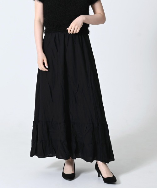 Dita Muaj.(ディータムアージュ)の「【ふんわり軽量タイプ◎夏でも快適】ロングティアードスカート(スカート・レディース・ブラック/ナチュラル/ミント・FREE)」の4枚目の写真