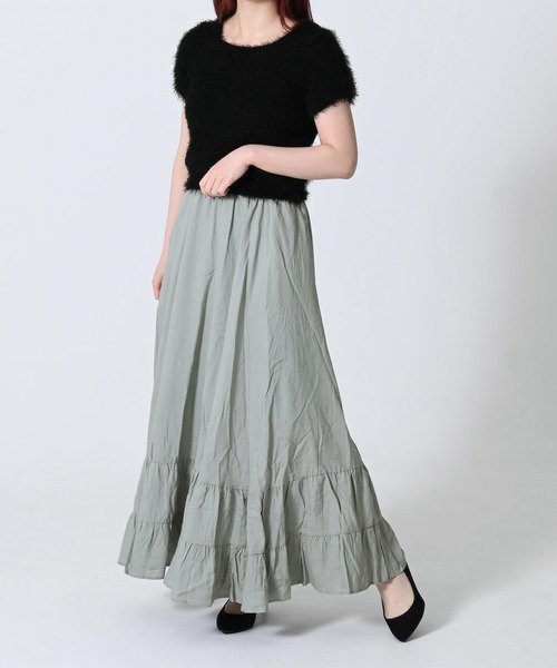Dita Muaj.(ディータムアージュ)の「【ふんわり軽量タイプ◎夏でも快適】ロングティアードスカート(スカート・レディース・ブラック/ナチュラル/ミント・FREE)」の14枚目の写真
