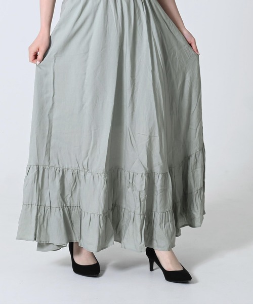 Dita Muaj.(ディータムアージュ)の「【ふんわり軽量タイプ◎夏でも快適】ロングティアードスカート(スカート・レディース・ブラック/ナチュラル/ミント・FREE)」の16枚目の写真