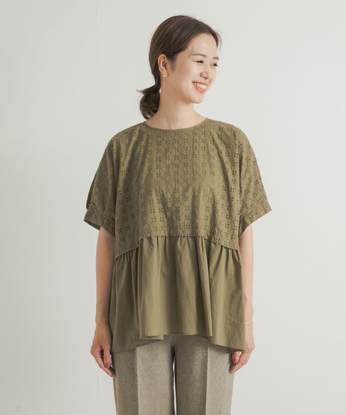 Liesse - 美品 24AW Liesse リエス ペプラムギャザーブラウス 七分袖 バンドカラー シャツ A0148FB223 ブラック レディース 古着 中古 USED Liesse - 美品 24AW Liesse リエス ペプラムギャザーブラウス 七