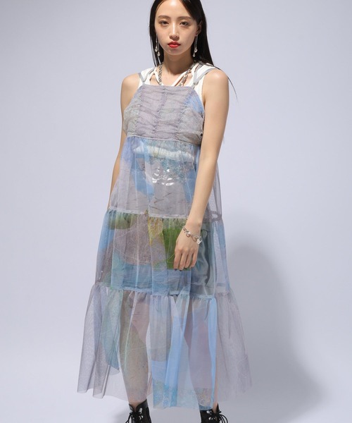 HARE（ハレ）の「【Fashionart Mag LADIES】チュールキャミワンピース  