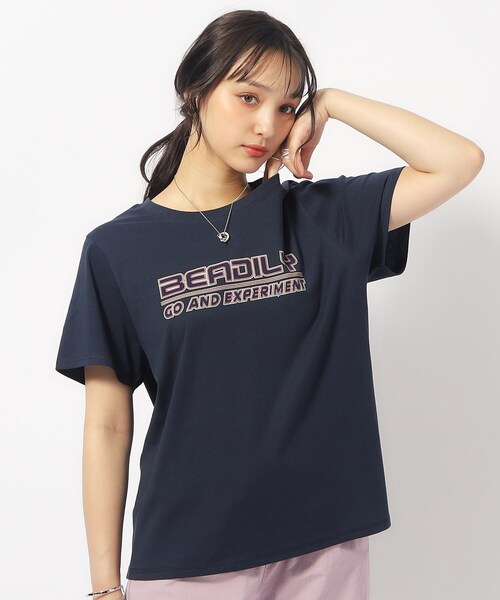 Cutie Blonde（キューティーブロンド）の「【洗える/プチプラ】プリントTシャツ（Tシャツ/カットソー・レディース・ベージュ系その他4/ホワイト系その他3/ホワイト系その他2/モスグリーン系3/ホワイト系その他5/ネイビー系5/チャコール/オレンジ系その他5/ブラック系6/ホワイト系その他6・02/03/04）」の10枚目の写真