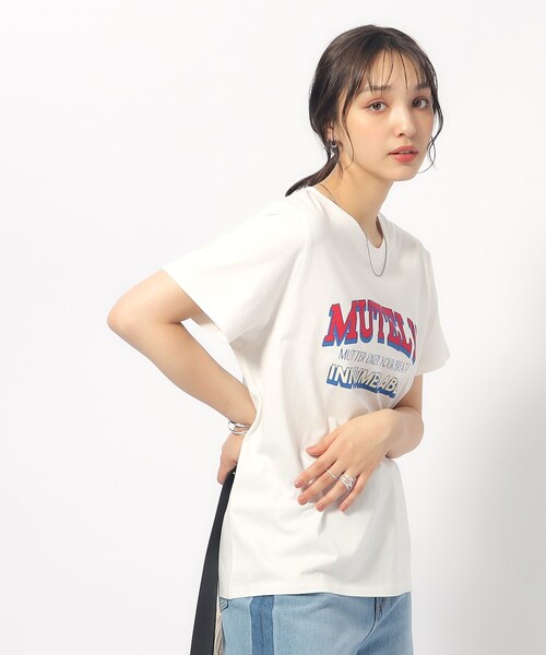 Cutie Blonde（キューティーブロンド）の「【洗える/プチプラ】プリントTシャツ（Tシャツ/カットソー・レディース・ベージュ系その他4/ホワイト系その他3/ホワイト系その他2/モスグリーン系3/ホワイト系その他5/ネイビー系5/チャコール/オレンジ系その他5/ブラック系6/ホワイト系その他6・02/03/04）」の12枚目の写真