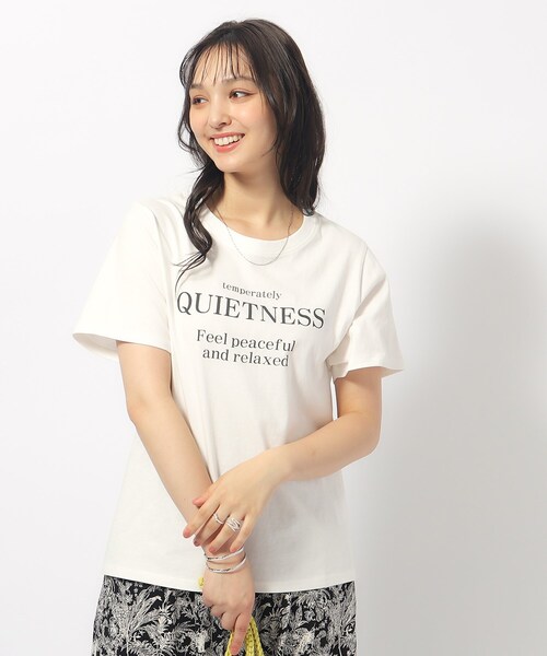 Cutie Blonde（キューティーブロンド）の「【洗える/プチプラ】プリントTシャツ（Tシャツ/カットソー・レディース・ベージュ系その他4/ホワイト系その他3/ホワイト系その他2/モスグリーン系3/ホワイト系その他5/ネイビー系5/チャコール/オレンジ系その他5/ブラック系6/ホワイト系その他6・02/03/04）」の15枚目の写真