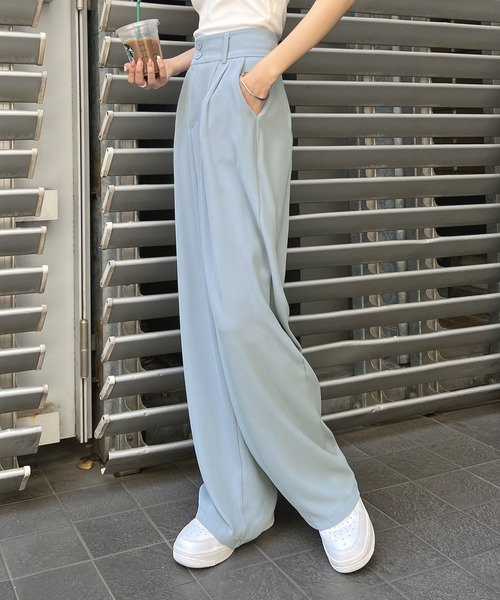 Futier land(フューティアランド)の「ハイウエストダブルボタンスラックス(スラックス・レディース・ホワイト/グレー/ブラック/ブルー/ピンク・MEDIUM/LARGE)」の20枚目の写真