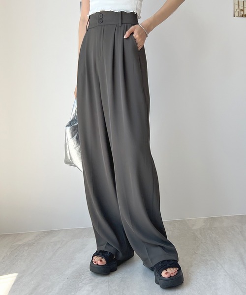 Futier land(フューティアランド)の「ハイウエストダブルボタンスラックス(スラックス・レディース・ホワイト/グレー/ブラック/ブルー/ピンク・MEDIUM/LARGE)」の10枚目の写真