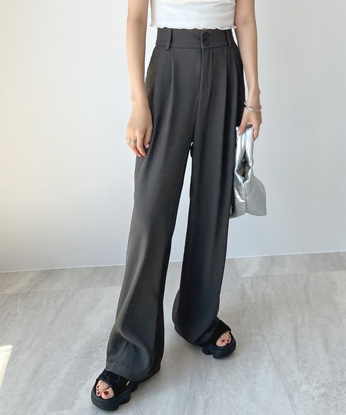 Futier land(フューティアランド)の「ハイウエストダブルボタンスラックス(スラックス・レディース・ホワイト/グレー/ブラック/ブルー/ピンク・MEDIUM/LARGE)」の8枚目の写真