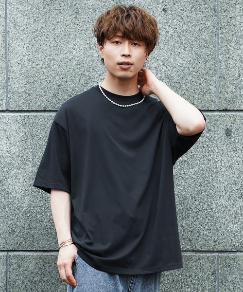 Beno（ビーノ）の「シルキータッチクルーネック&ジャケット専用Tシャツ（Tシャツ/カットソー・メンズ・グレー系/ベージュ系1/ホワイト系/ホワイト系1/ブラック系/サックスブルー系1/イエロー系/イエロー系1/ブラック系1/グレー系1/ベージュ系/サックスブルー系・MEDIUM/LARGE）」の3枚目の写真