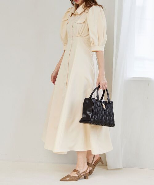 MAJESTIC LEGON（マジェスティックレゴン）の「クラシカルスクエアハンドバッグ（ショルダーバッグ・レディース・ピンク/キャメル/ブラック/アイボリー/グレイッシュベージュ/ボルドー/サックスブルー/ラベンダー/ブラウン/ピンク系その他・FREE）」の22枚目の写真