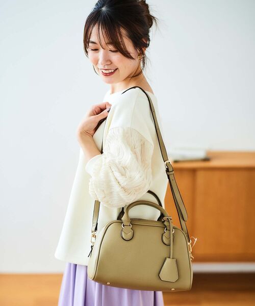 le.coeur blanc（ルクールブラン）の「フェイクレザーボストンBAG（ボストンバッグ・レディース・ブルー/ベージュ/オリーブ/ブラック・FREE）」の7枚目の写真