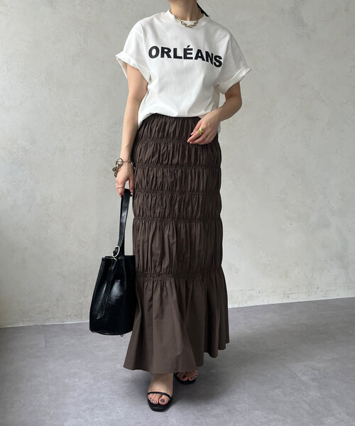 DouDou（ドゥドゥ）の「シャーリングスカート（スカート・レディース・ブラック/ブラウン・FREE）」の12枚目の写真