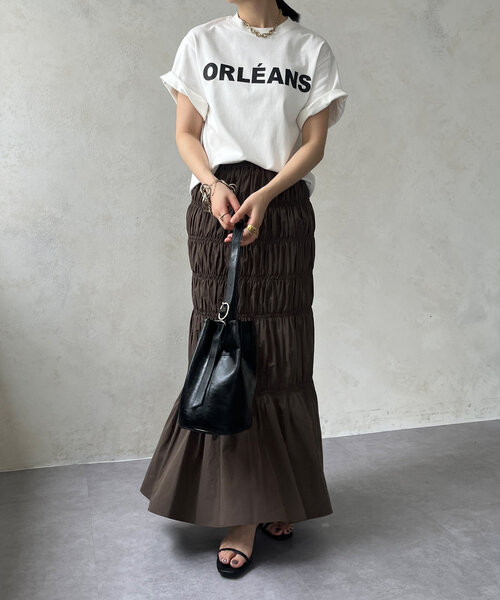 DouDou（ドゥドゥ）の「シャーリングスカート（スカート・レディース・ブラック/ブラウン・FREE）」の13枚目の写真