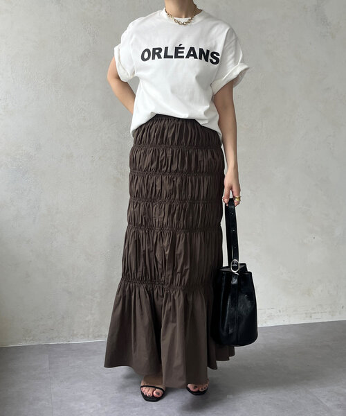 DouDou（ドゥドゥ）の「シャーリングスカート（スカート・レディース・ブラック/ブラウン・FREE）」の14枚目の写真