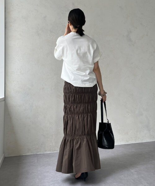 DouDou（ドゥドゥ）の「シャーリングスカート（スカート・レディース・ブラック/ブラウン・FREE）」の16枚目の写真