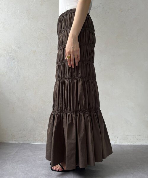 DouDou（ドゥドゥ）の「シャーリングスカート（スカート・レディース・ブラック/ブラウン・FREE）」の22枚目の写真