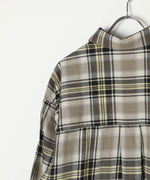 BAYFLOW（ベイフロー）の「[ヒップまでカバーできる]アソートチェックBIGシャツ（シャツ/ブラウス・レディース・ブラック/グリーン/エンジ/ベージュ・SMALL/MEDIUM）」の22枚目の写真
