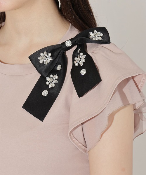 WILLSELECTION（ウィルセレクション）の「ビジューリボン付き袖フリルプルオーバー（Tシャツ/カットソー・レディース・ピンクベージュ/オフホワイト/ピンク・FREE）」の11枚目の写真