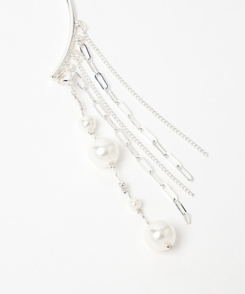 HARE（ハレ）の「ボールMIX2Pイヤカフ(HARE)（イヤーカフ・レディース・シルバー/ホワイト・FREE）」の7枚目の写真