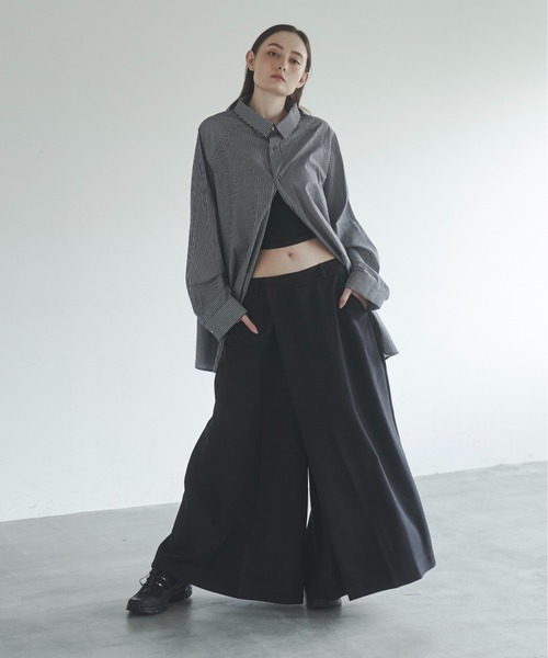 Utusiyo(ウツシヨ)の「wrap slacks 共鳴(スラックス・メンズ・ブラウン/ブラック・MEDIUM/LARGE)」の4枚目の写真
